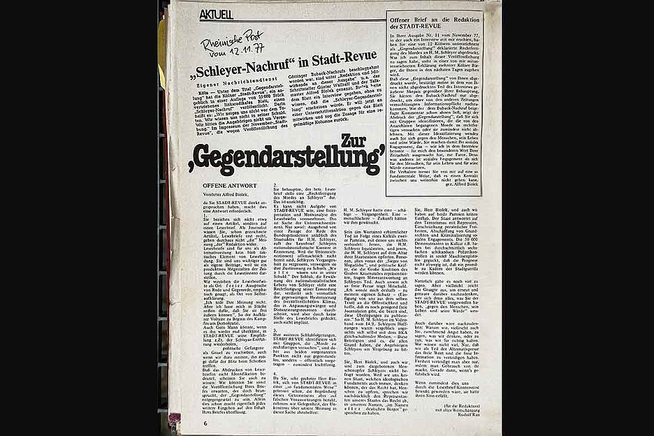 Replik des damaligen Herausgebers Rudolf Rau in der Dezember-Ausgabe 1977