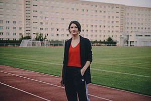 Hier mal im Outdoor Gym: Verena; © Jacintha Nolte