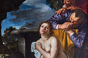 Artemisia Gentileschi, Susanna und die Ältesten, 1622, 161,5 × 123 cm, Öl auf Leinwand, The Burghley House Collection, Stamford