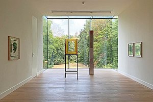Ein- und Ausblick: Installationsansicht aus dem Raum Isa Genzken; Copyright: Isa Genzken, VG Bild-Kunst, Bonn 2022; Foto: Privat