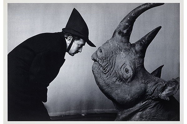 Philippe Halsman, »Salvador Dalí mit Rhinozeros«, 1956, Fotografie © courtesy: Heinz Joachim Kummer-Stiftung Köln; Foto: Jürgen Vogel