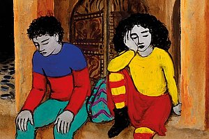 Expressionistische Farben: Kyona mit ihrem Bruder  © Grandfilm