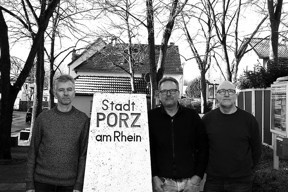 Sommer 1974: Niebuhr, Schlagzeuger Dierk Düchting und Schmitz (von links), Foto: Schmitz & Niebuhr
