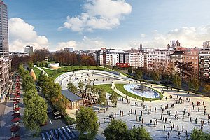 »Ebertplatz 21«: Ein Hügel über der Nord-Süd-Fahrt, Platz für Grün und Kultur