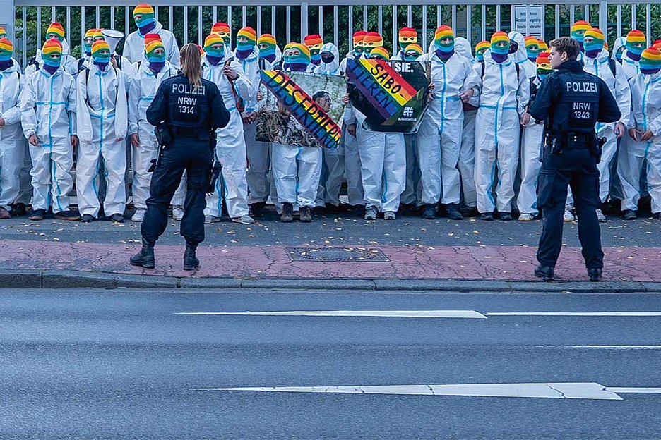 »Rheinmetall Entwaffnen«: Aktion vom letztjährigen Antikriegs-Camp in Köln
