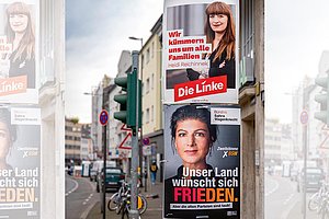 Familienfrieden gestört: Wahlplakate von Linke und BSW in Köln