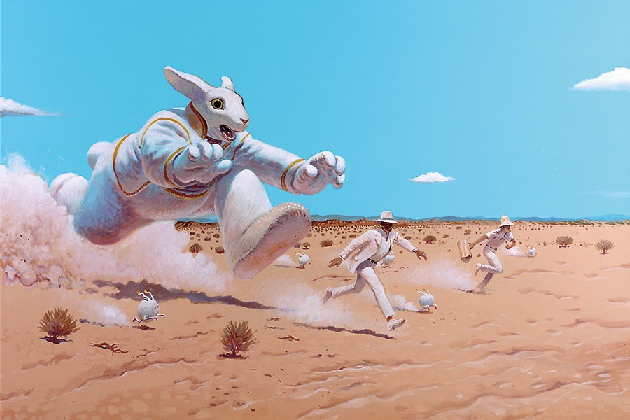 c 2019 Mœbius Production La Chasse au Major, 2009, Acryl auf Leinwand, 90× 130 cm | © 2019 Mœbius Production