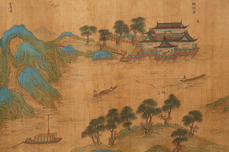 © Foto: Rheinisches Bildarchiv, Marion Mennicken Teetrinken in der Wangchuan Villa: »Der Wangchuan Landsitz des Dichters Wang Wie« (699–759) nach Guo Zhongshu (Detail), Qing-Dynastie, 19. Jh., © Foto: Rheinisches Bildarchiv, Marion Mennicken