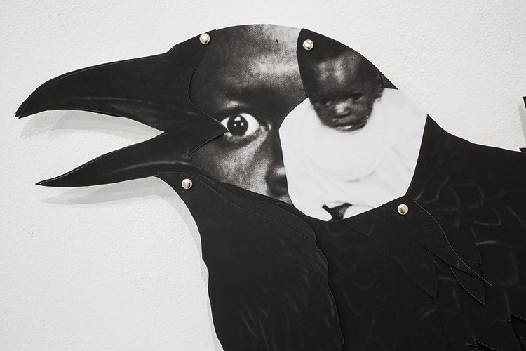 Frida Orupabo, Untitled (Detail), 2019, Collage with paper pins mounted on aluminum, © Frida Orupabo, courtesy the artist  and Galerie Nordenhake; Foto: Gerhard Kassner