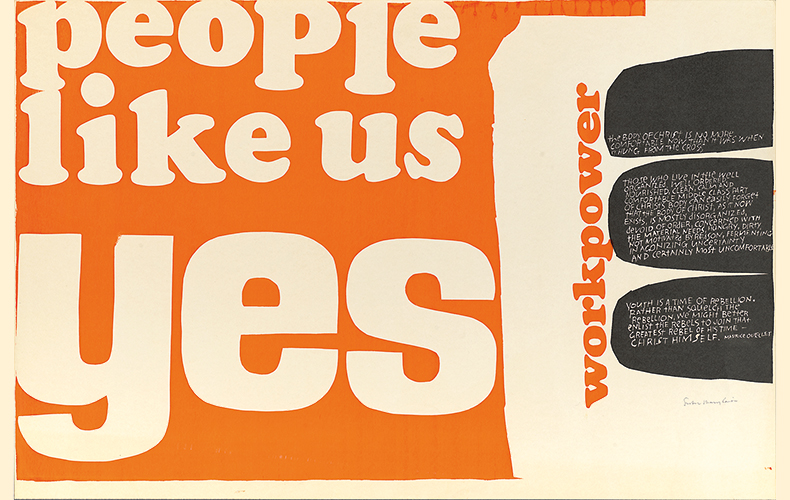© 2020 Estate of Corita Kent / Immaculate Heart Community / Licensed by Artists Rights Society (ARS); Reproduktion: rba Köln Corita Kent (Sister Corita), »people like us, yes«, 1965 © 2020 Estate of Corita Kent / Immaculate Heart Community / Licensed by Artists Rights Society (ARS); Reproduktion: rba Köln