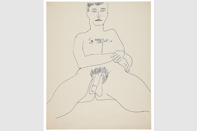 »Seated Male Nude«, 1956–57, »Seated Male Nude«, 1956–57, © 2020 The Andy Warhol Foundation for the Visual Arts, Inc. Licensed by Artists Rights Society (ARS ), New York