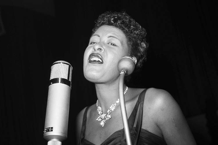 Foto: Rheinisches Bildarchiv Köln Billie Holiday 1954 in der Messehalle V, Köln-Deutz, Foto: Rheinisches Bildarchiv Köln