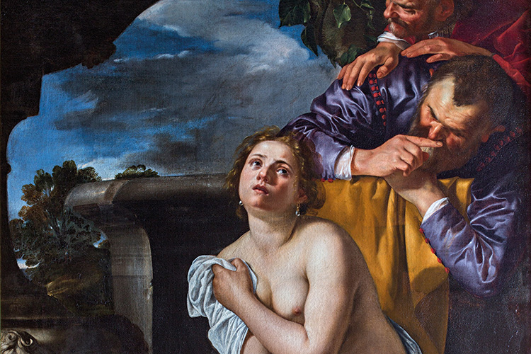 Artemisia Gentileschi, Susanna und die Ältesten, 1622, 161,5 × 123 cm, Öl auf Leinwand, The Burghley House Collection, Stamford