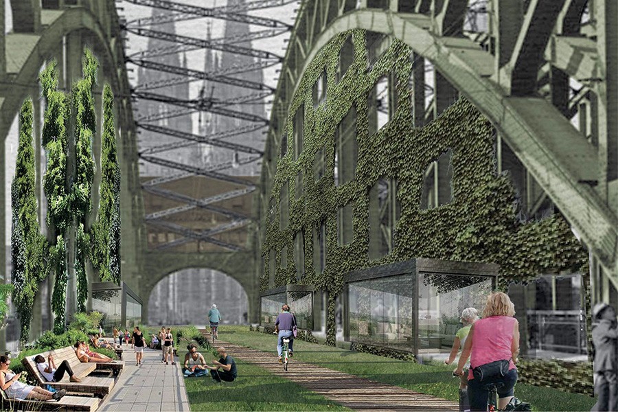 ©Architekturbüro Paul Böhm GmbH »High Line«: Züge unterm Rhein, Parks auf den Gleisen