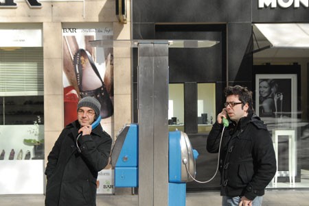 Navid Kermani (l.) im Gespräch mit Miltiadis Oulios