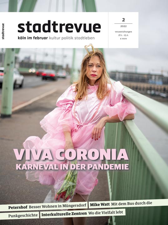 Das aktuelle Cover der Stadtrevue Köln, Titelthema: Viva Coronia – Karneval  in  der  Pandemie